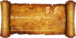 Bukovszki János névjegykártya